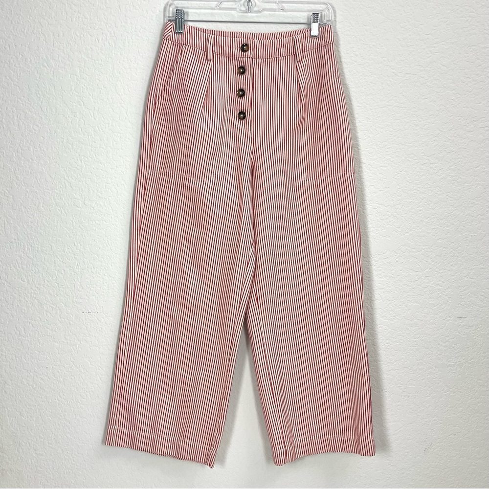 Saint Geraldine Marshall Pinstripe Crop Wide Leg Pants Size S - Picture 5 of 14